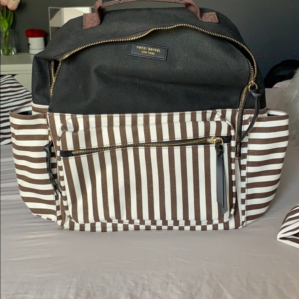 Stripped canvas backpack